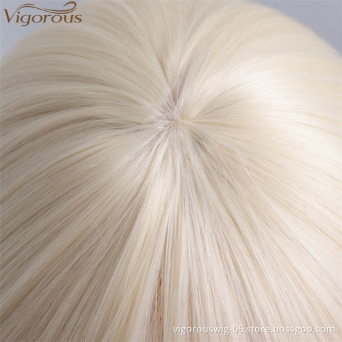 Vigorous Women's Long Straight with Bangs Synthetic Wig Heat Resistant Fiber Hair Cosplay Party Wigs Wholesale Price
